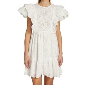 NWT Sea New York Vienne Eyelet Cotton Mini Dress in White sz XS